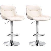 2er Set Barhocker Vonore Kunstleder creme chrom von CLP