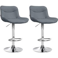 2er Set Barhocker Vonore Kunstleder grau chrom 2er Set Barhocker Vonore Kunstleder grau chrom von CLP