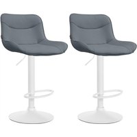2er Set Barhocker Vonore Kunstleder grau weiß 2er Set Barhocker Vonore Kunstleder grau weiß von CLP
