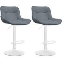 2er Set Barhocker Vonore Kunstleder grau weiß von CLP
