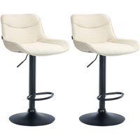 2er Set Barhocker Vonore Stoff creme schwarz 2er Set Barhocker Vonore Stoff creme schwarz von CLP