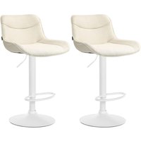 2er Set Barhocker Vonore Stoff creme weiß 2er Set Barhocker Vonore Stoff creme weiß von CLP