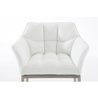 2er Set Barhocker damaso Kunstleder mit 4-Fuß Gestell weiß edelstahl von CLP