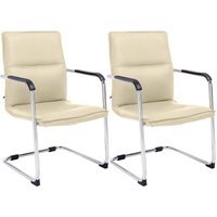CLP - 2er Set Besucherstuhl Seattle creme von CLP