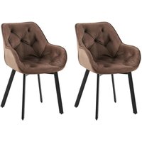 2er Set Drehbarer Esszimmerstuhl Antigo Samt braun von CLP