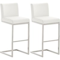 2er Set Edelstahl Barhocker Paros weiß 2er Set Edelstahl Barhocker Paros weiß von CLP