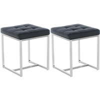 2er Set Edelstahl Sitzhocker Barci schwarz von CLP