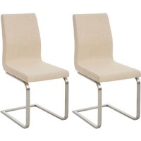 2er Set Esszimmerstühle Belfort Stoff creme von CLP