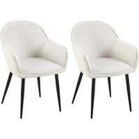 2er Set Esszimmerstühle Boise Stoff creme von CLP