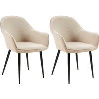 2er Set Esszimmerstühle Boise Stoff taupe von CLP