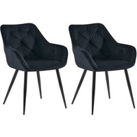 2er Set Esszimmerstühle Cassis Samtbezug schwarz Samt 2er Set Esszimmerstühle Cassis Samtbezug schwarz Samt von CLP