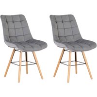 2er Set Esszimmerstühle Leni Samt grau 2er Set Esszimmerstühle Leni Samt grau von CLP