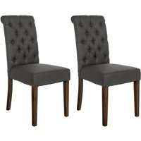 2er Set Esszimmerstühle Lisburn dunkelgrau Stoff 2er Set Esszimmerstühle Lisburn dunkelgrau Stoff von CLP