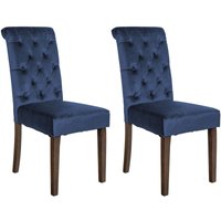 2er Set Esszimmerstühle Lisburn blau Samt 2er Set Esszimmerstühle Lisburn blau Samt von CLP