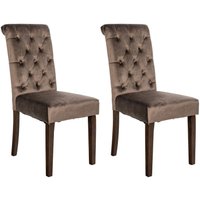 2er Set Esszimmerstühle Lisburn braun Samt 2er Set Esszimmerstühle Lisburn braun Samt von CLP