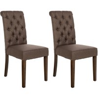 2er Set Esszimmerstühle Lisburn braun Stoff 2er Set Esszimmerstühle Lisburn braun Stoff von CLP
