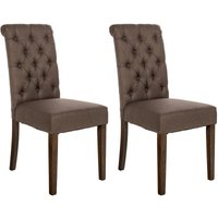 2er Set Esszimmerstühle Lisburn braun Stoff von CLP