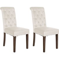 2er Set Esszimmerstühle Lisburn creme Samt 2er Set Esszimmerstühle Lisburn creme Samt von CLP