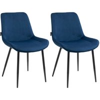 CLP - 2er Set Esszimmerstühle Victoria Samt-Bezug blau CLP - 2er Set Esszimmerstühle Victoria Samt-Bezug blau von CLP