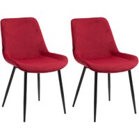CLP - 2er Set Esszimmerstühle Victoria Samt-Bezug rot CLP - 2er Set Esszimmerstühle Victoria Samt-Bezug rot von CLP
