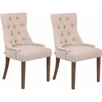 2er Set Esszimmerstuhl Aberdeen Stoff antik-hell creme von CLP