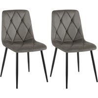 2er Set Esszimmerstuhl Clairton anthrazit Samt von CLP