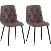 2er Set Esszimmerstuhl Clairton braun Stoff 2er Set Esszimmerstuhl Clairton braun Stoff von CLP
