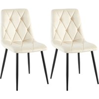 2er Set Esszimmerstuhl Clairton creme Samt von CLP