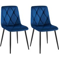 2er Set Esszimmerstuhl Clairton dunkelblau Samt 2er Set Esszimmerstuhl Clairton dunkelblau Samt von CLP