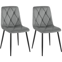 2er Set Esszimmerstuhl Clairton dunkelgrau Samt 2er Set Esszimmerstuhl Clairton dunkelgrau Samt von CLP