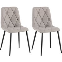 2er Set Esszimmerstuhl Clairton hellgrau Stoff 2er Set Esszimmerstuhl Clairton hellgrau Stoff von CLP