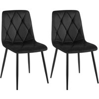 2er Set Esszimmerstuhl Clairton schwarz Samt 2er Set Esszimmerstuhl Clairton schwarz Samt von CLP