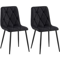 2er Set Esszimmerstuhl Clairton schwarz Stoff von CLP