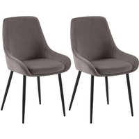 2er Set Esszimmerstuhl Elmira anthrazit Metall matt schwarz 2er Set Esszimmerstuhl Elmira anthrazit Metall matt schwarz von CLP