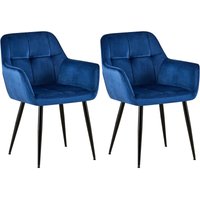 2er Set Esszimmerstuhl Emia Samt blau 2er Set Esszimmerstuhl Emia Samt blau von CLP