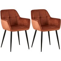 2er Set Esszimmerstuhl Emia Samt braun 2er Set Esszimmerstuhl Emia Samt braun von CLP