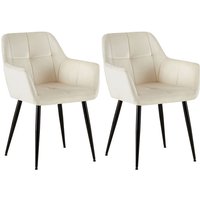 2er Set Esszimmerstuhl Emia Samt creme 2er Set Esszimmerstuhl Emia Samt creme von CLP