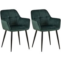 2er Set Esszimmerstuhl Emia Samt grün 2er Set Esszimmerstuhl Emia Samt grün von CLP