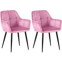 CLP - 2er Set Esszimmerstuhl Emia Samt rosa CLP - 2er Set Esszimmerstuhl Emia Samt rosa von CLP