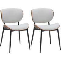 2er Set Esszimmerstuhl Enid Kunstleder- oder Stoffbezug walnuss/creme Stoff 2er Set Esszimmerstuhl Enid Kunstleder- oder Stoffbezug walnuss/creme Stoff von CLP