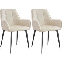 2er Set Esszimmerstuhl Ferndale Samt creme 2er Set Esszimmerstuhl Ferndale Samt creme von CLP