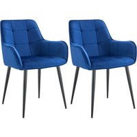 CLP - 2er Set Esszimmerstuhl Ferndale Samt dunkelblau CLP - 2er Set Esszimmerstuhl Ferndale Samt dunkelblau von CLP
