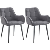 CLP - 2er Set Esszimmerstuhl Ferndale Samt dunkelgrau CLP - 2er Set Esszimmerstuhl Ferndale Samt dunkelgrau von CLP