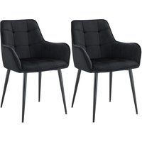 2er Set Esszimmerstuhl Ferndale Samt schwarz 2er Set Esszimmerstuhl Ferndale Samt schwarz von CLP