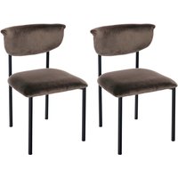 2er Set Esszimmerstuhl Gambell Samt braun von CLP