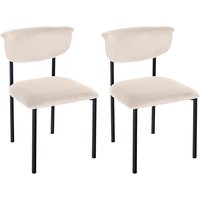 2er Set Esszimmerstuhl Gambell Samt creme 2er Set Esszimmerstuhl Gambell Samt creme von CLP