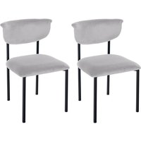 2er Set Esszimmerstuhl Gambell Samt grau von CLP