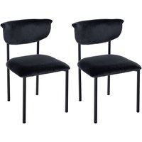 2er Set Esszimmerstuhl Gambell Samt schwarz von CLP