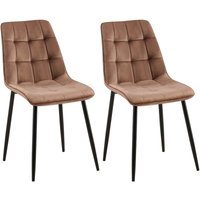CLP - 2er Set Esszimmerstuhl Gifford Samtbezug braun Samt von CLP