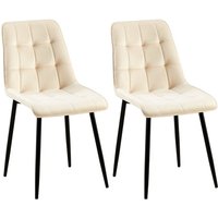2er Set Esszimmerstuhl Gifford Samtbezug creme Samt 2er Set Esszimmerstuhl Gifford Samtbezug creme Samt von CLP